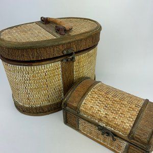 Two Wooden Brown Boxes